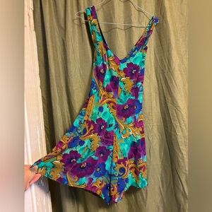 Vintage Floral Print Romper